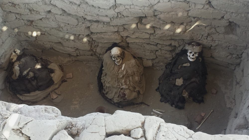Mummies oude begraafplaats Nazca