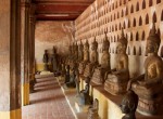 Thousands of buddha's in the walls of temple Sisaket