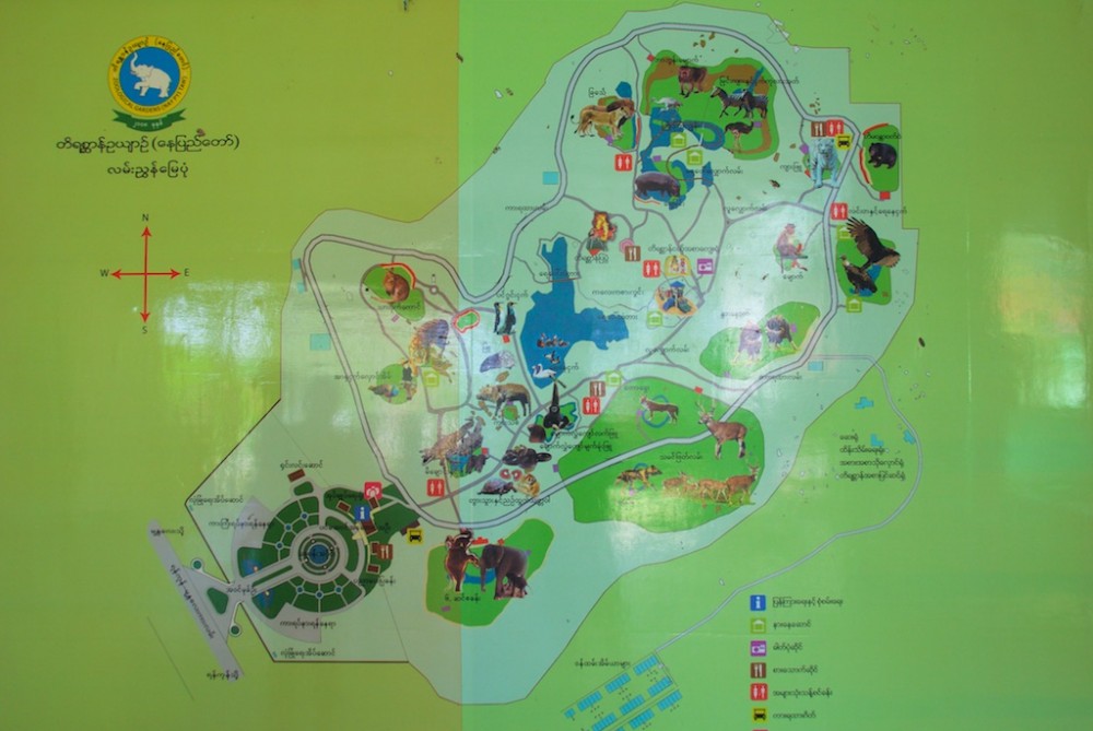 Plattegrond van de Nay Pyi Taw zoological gardens