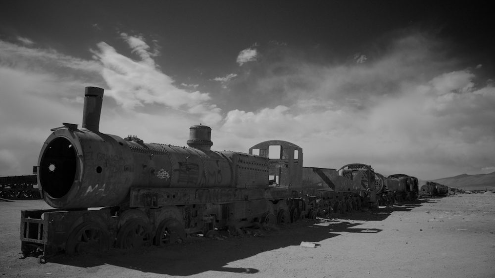Oude trein bij Uyuni